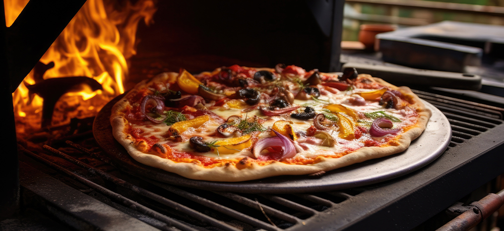 Cómo hacer pizza en una barbacoa de obra